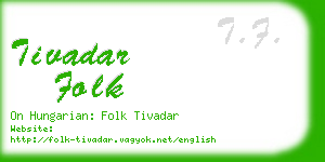 tivadar folk business card